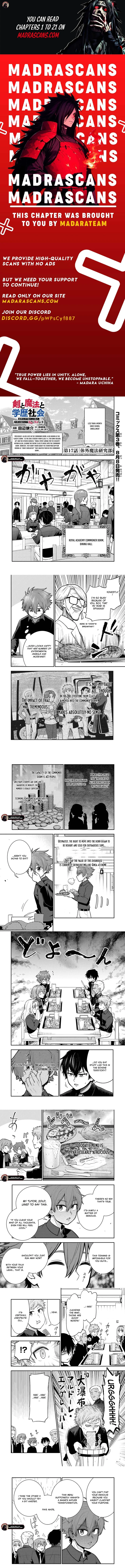 Ken to Mahou to Gakureki Shakai Chapter 17.1 page 1