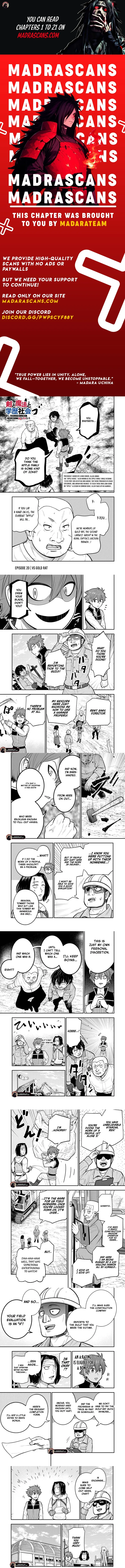 Ken to Mahou to Gakureki Shakai Chapter 20.1 page 1
