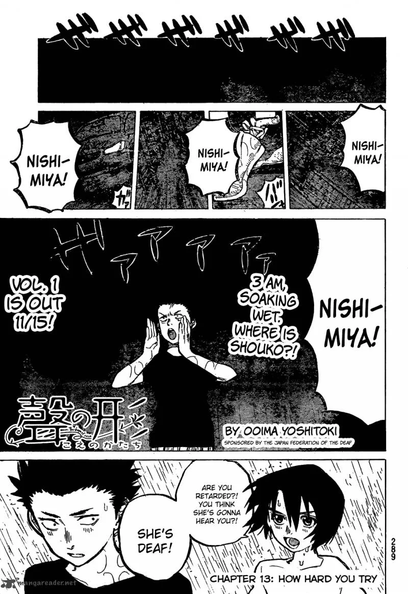 Koe no Katachi Chapter 13 page 1