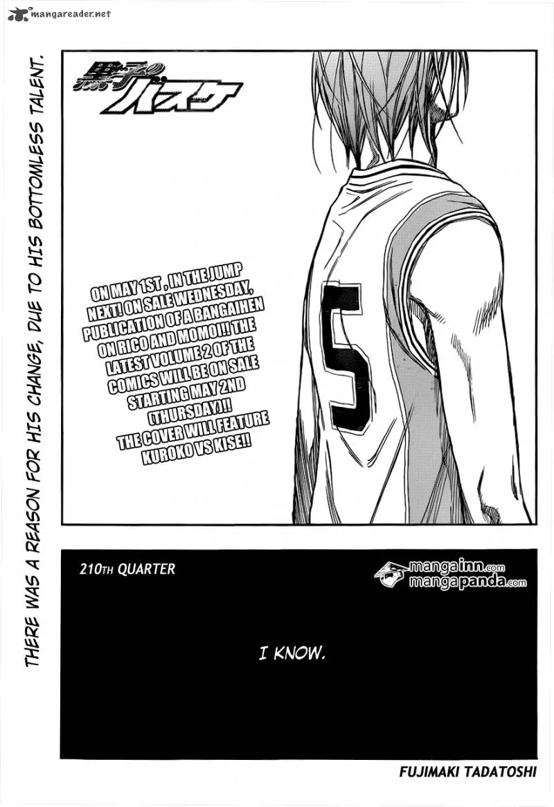 Kuroko no Basket Chapter 210 page 1