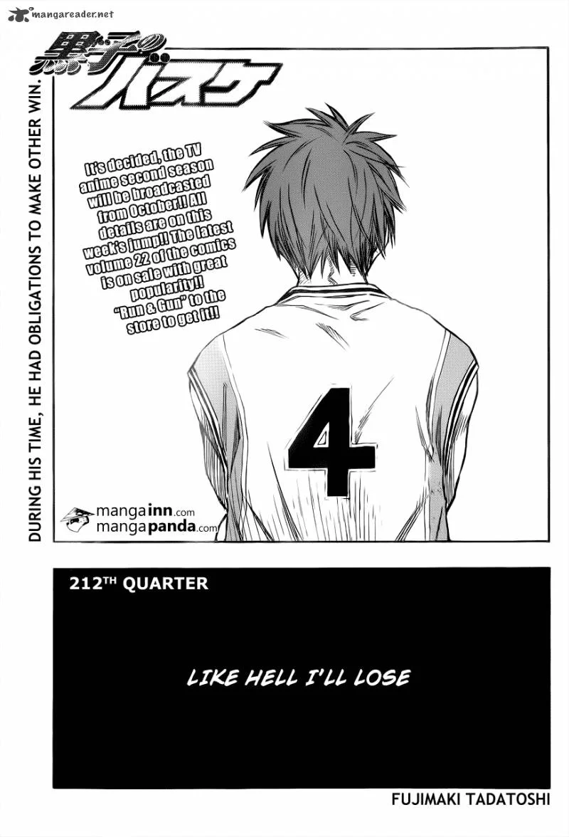 Kuroko no Basket Chapter 212 page 1