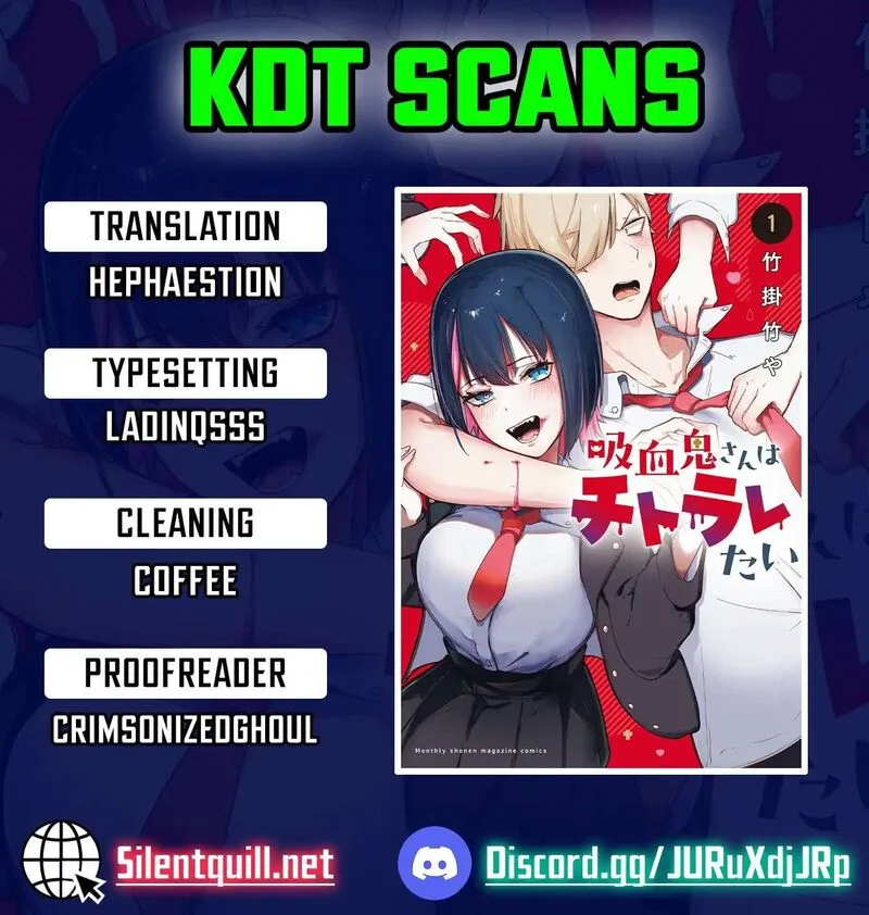 Kyuuketsuki-san wa Chitoraretai Chapter 17 page 1