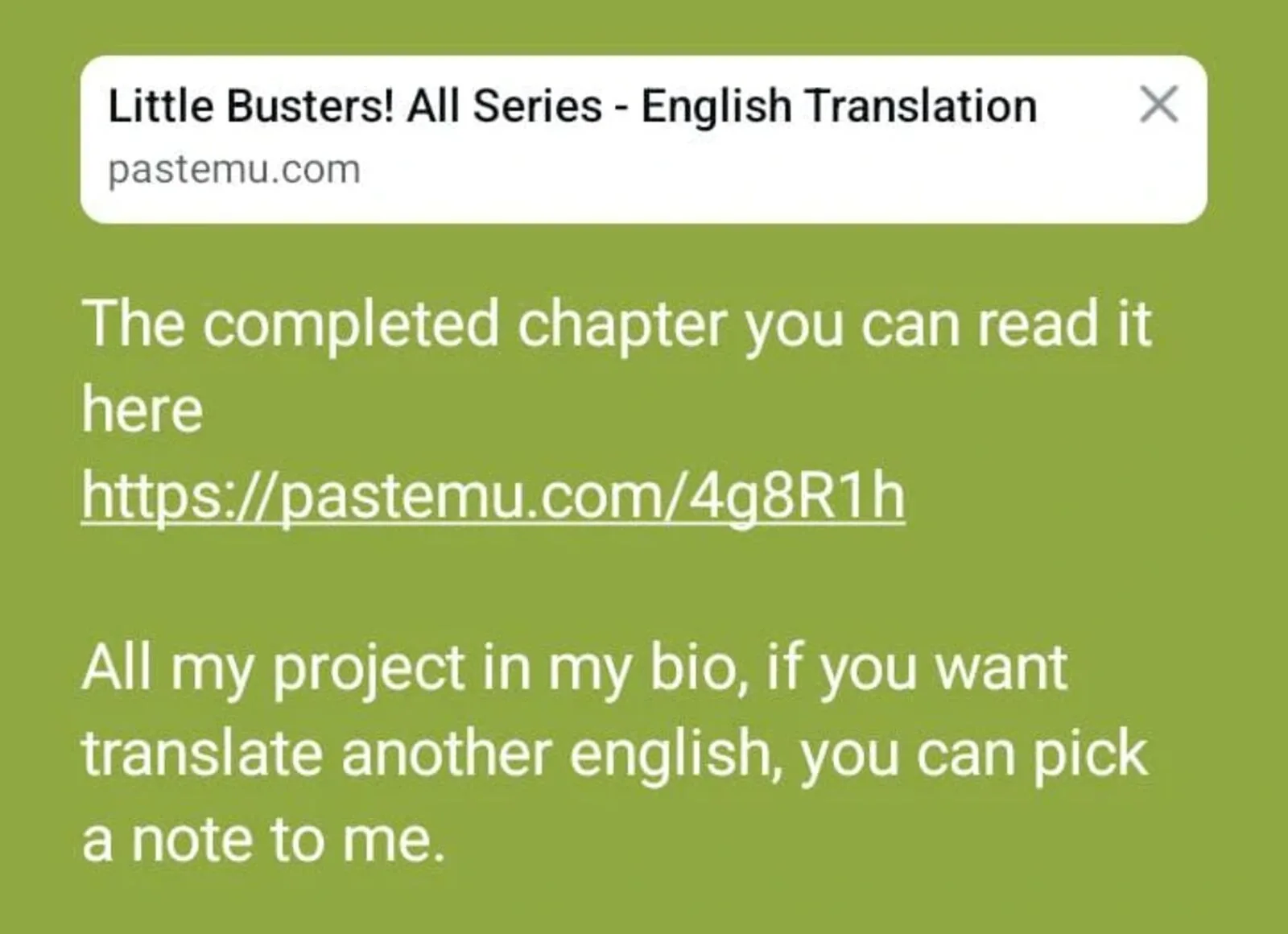 Little Busters! Ecstasy Chapter 2 page 1