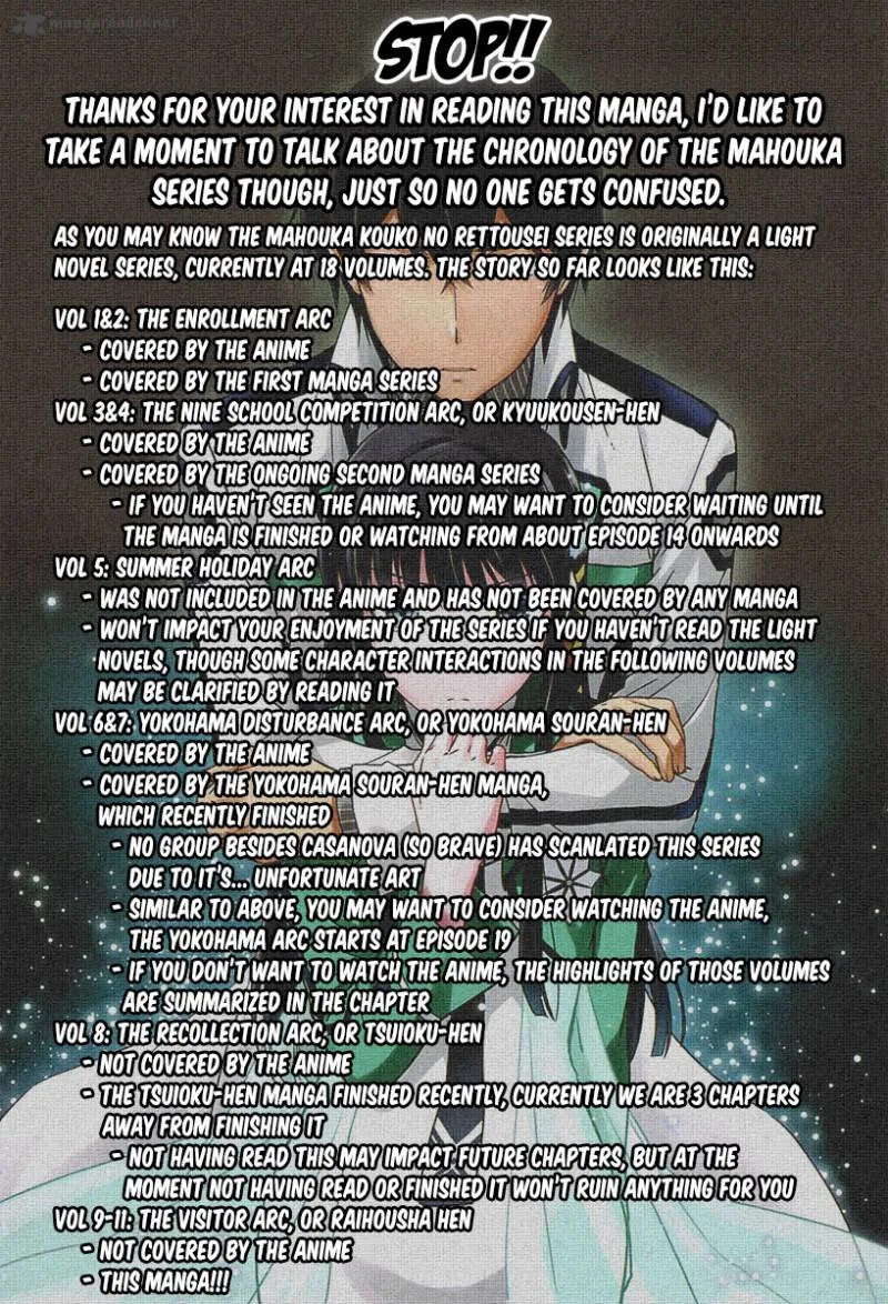 Mahouka Koukou no Rettousei - Raihousha Hen Chapter 1 page 2