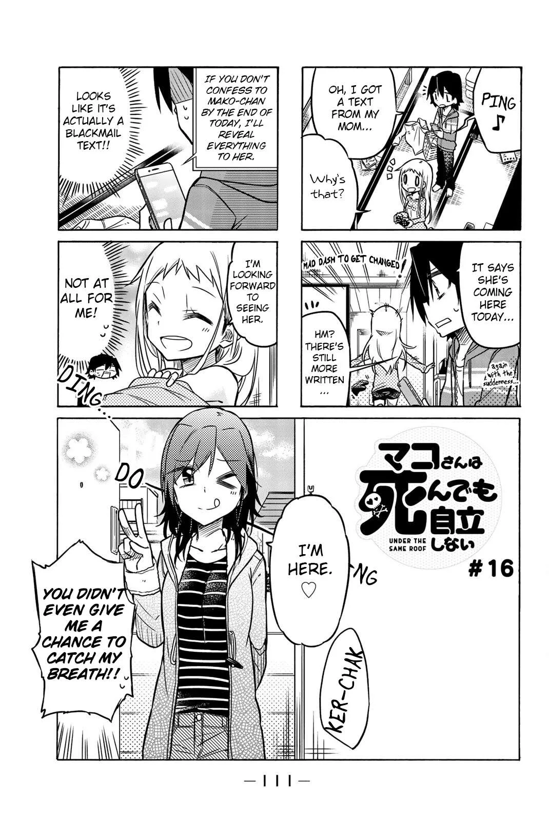 Mako-san Wa Shindemo Jiritsu Shinai Chapter 16 page 1