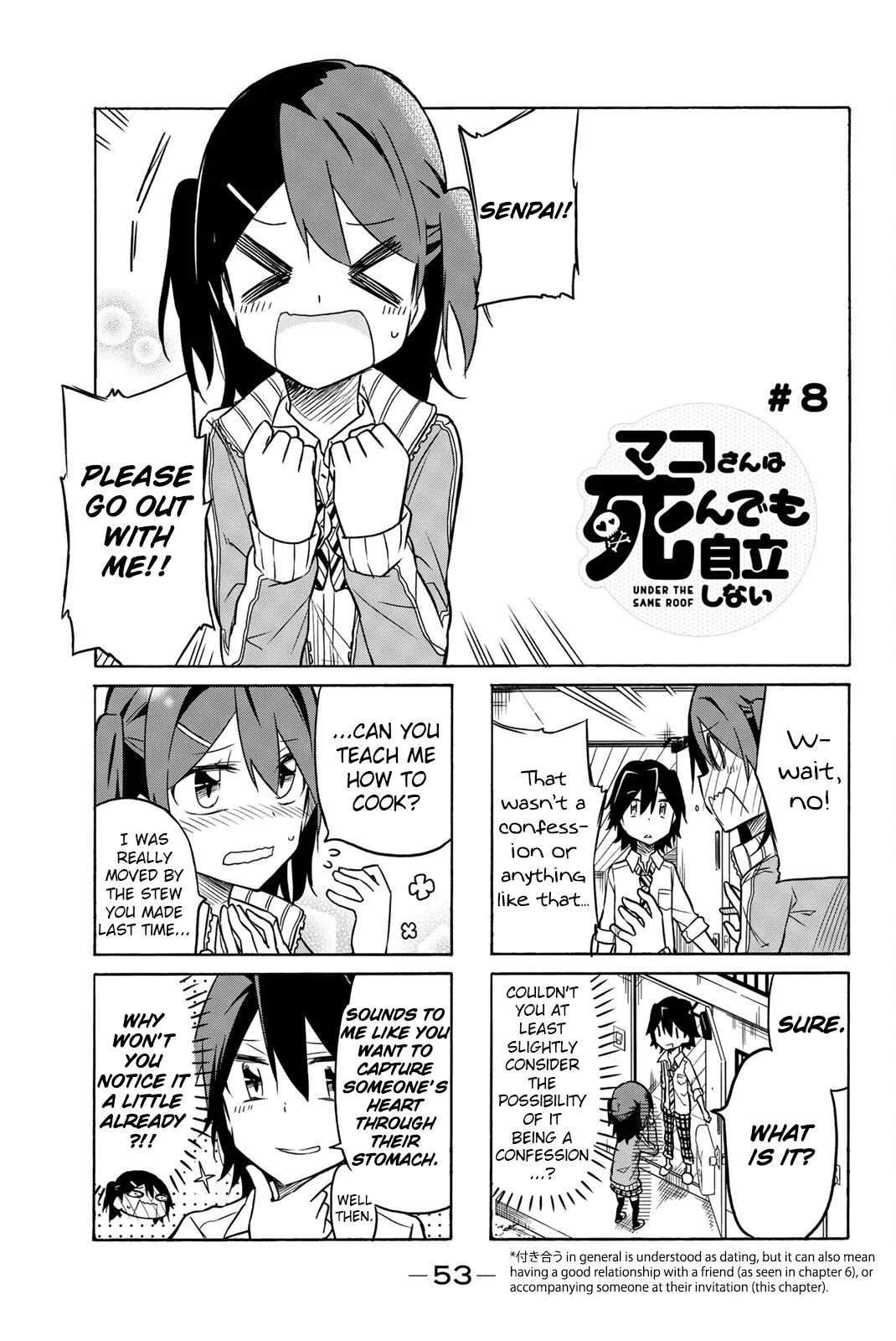 Mako-san Wa Shindemo Jiritsu Shinai Chapter 8 page 1
