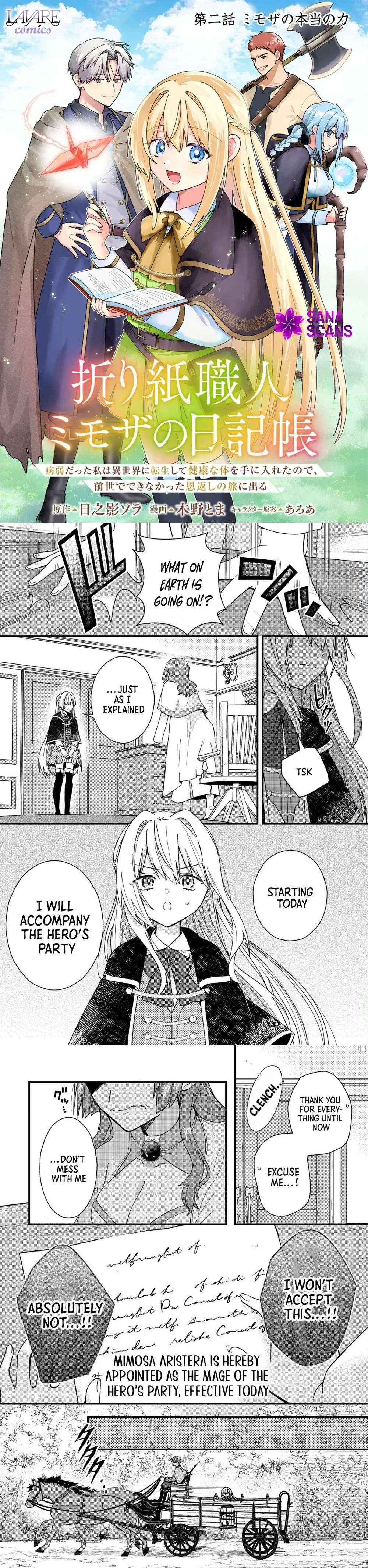 Mimosa's Diary — An Origami Artisan's Journey in Another World Chapter 2 page 1