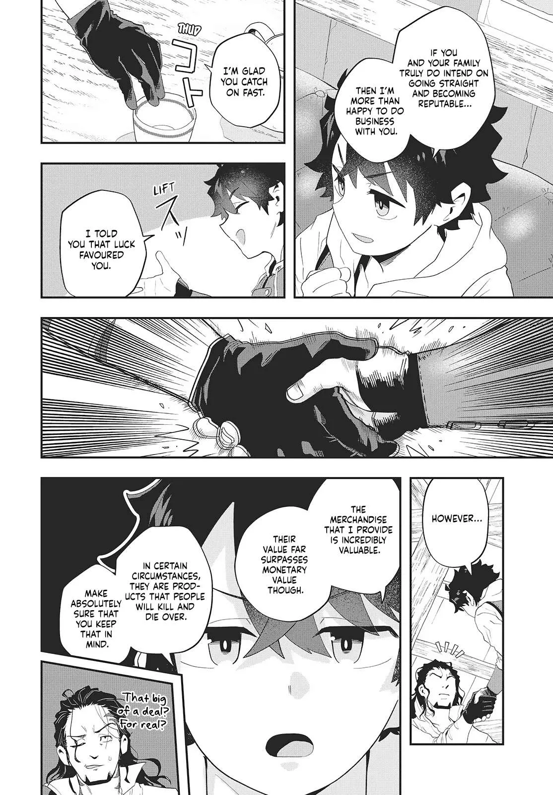 Muteki Shounin no Isekai Nariagari Monogatari ~Gendai no Seihin o Jizai ni Toriyoseru Sukiru ga Aru Node Isekai de wa Rakushoudesu~ Chapter 30 page 14