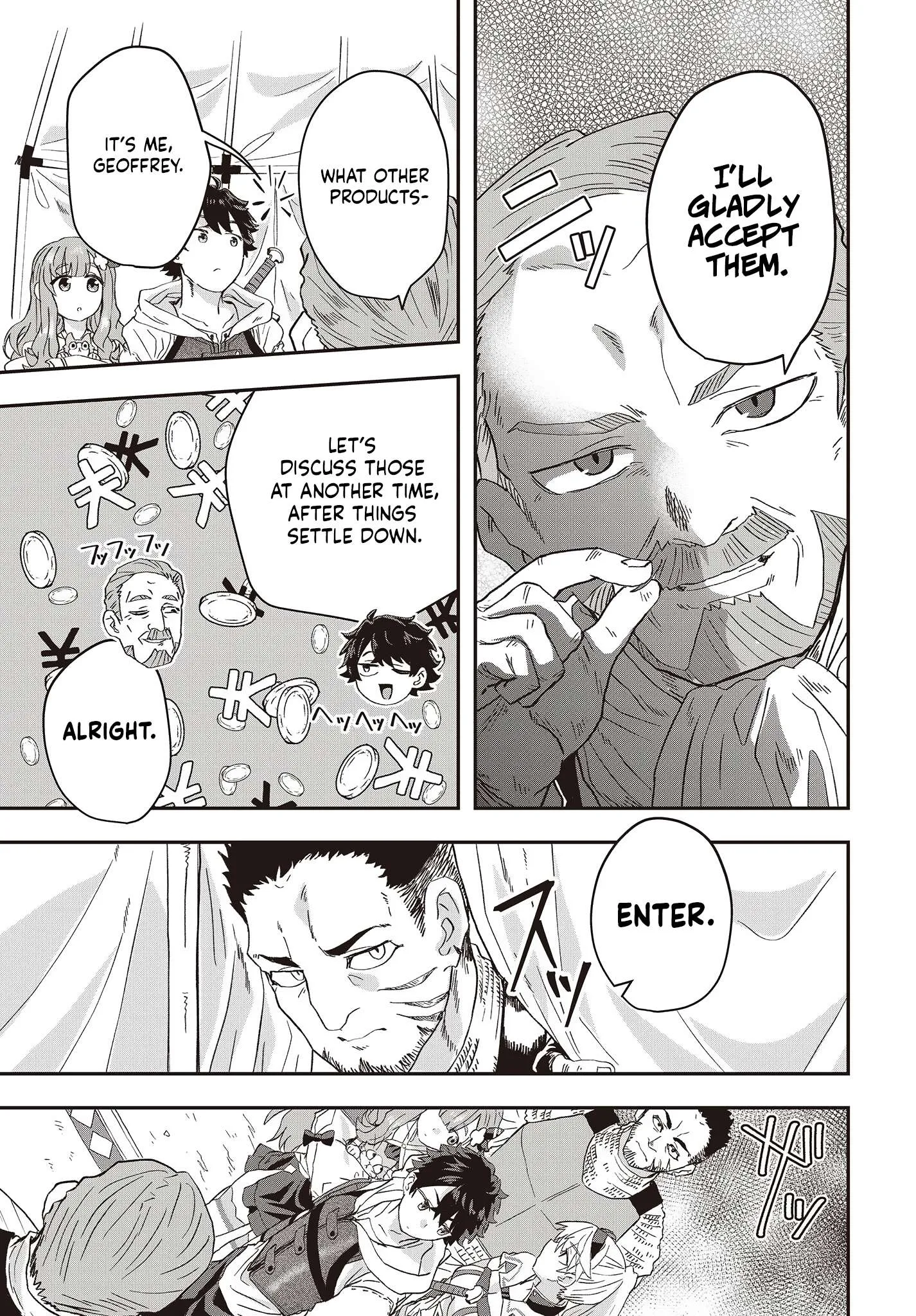 Muteki Shounin no Isekai Nariagari Monogatari ~Gendai no Seihin o Jizai ni Toriyoseru Sukiru ga Aru Node Isekai de wa Rakushoudesu~ Chapter 8 page 29