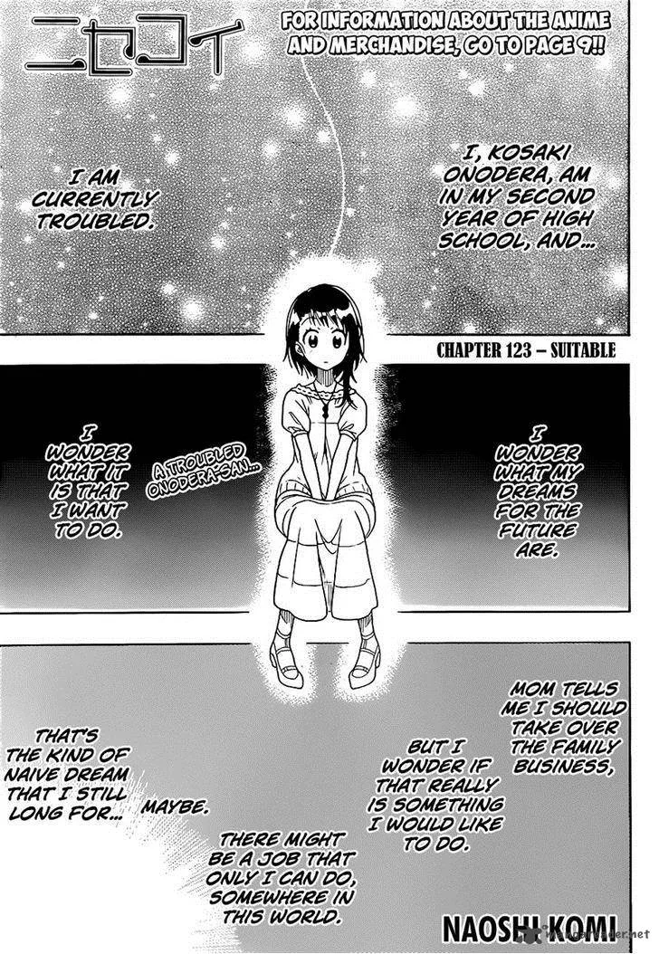 Nisekoi Chapter 123 page 1