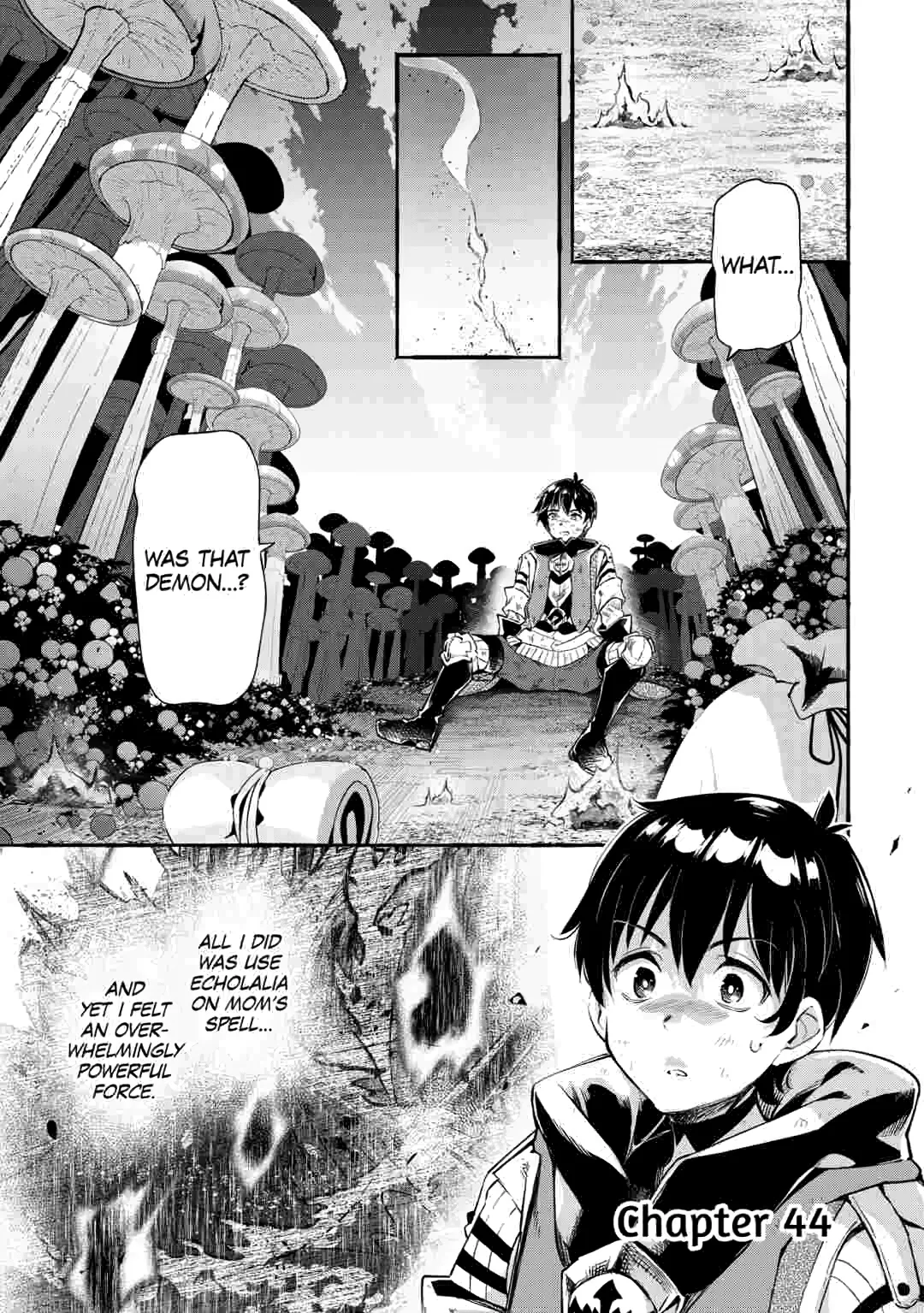 Ochikobore “1” Mahou Tsukai wa, Kyou mo Muishiki ni Cheat wo Tsukau Chapter 44 page 1