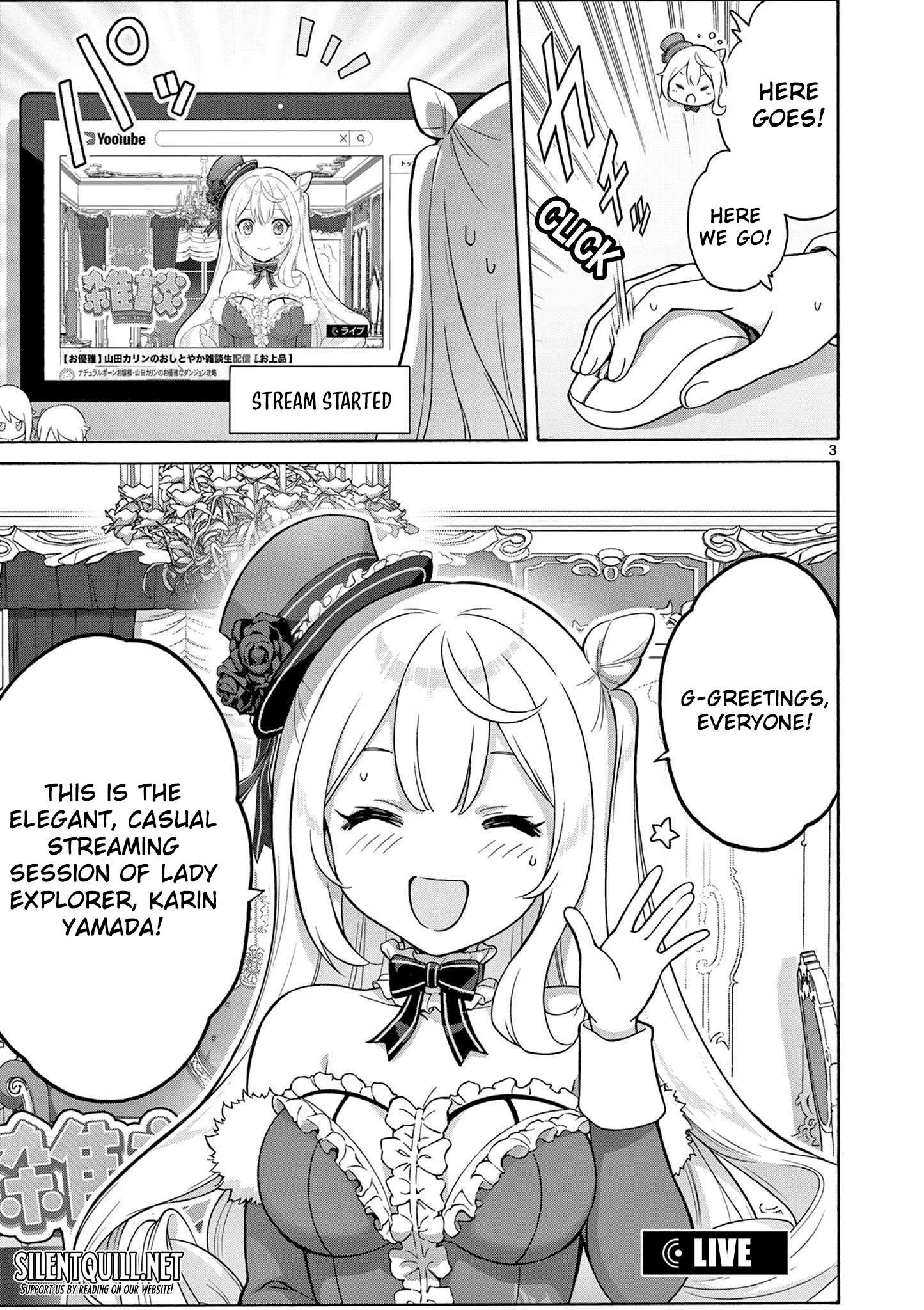 Ojousama-kei Teihen Dungeon Haishinsha, Meiwaku-kei wo Bokottara Bazutte Densetsu ni Nattemasu wa!? Chapter 3 page 4