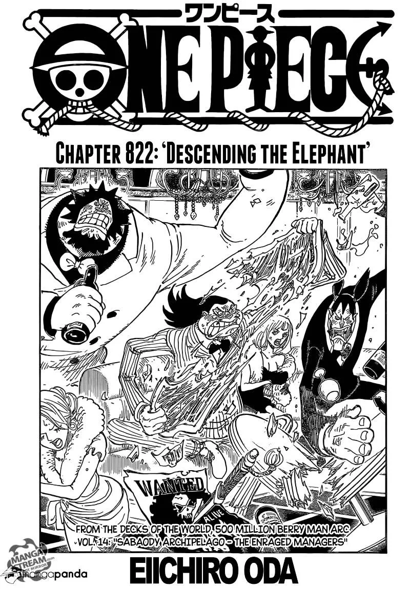 One Piece Chapter 822 page 1