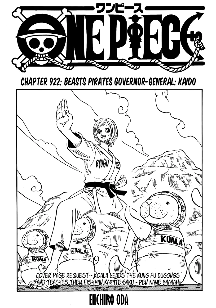 One Piece Chapter 922 page 1
