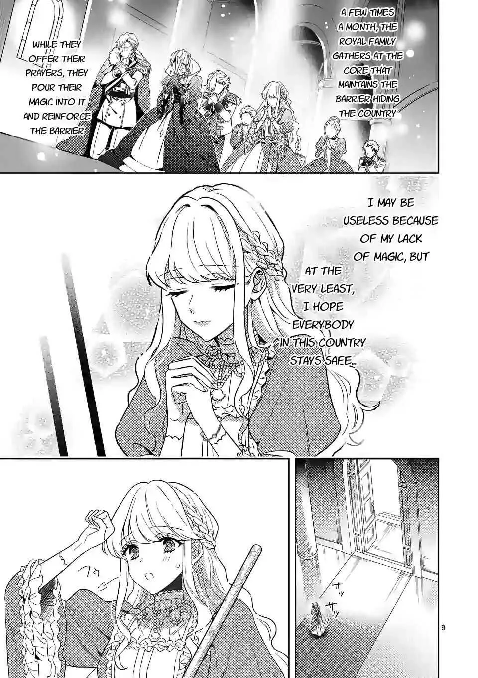 Onimotsu to Yobareta Tensei Hime wa, Shoukan Yuusha ni Koi wo Shite Seijo ni Narimashita Chapter 1 page 9