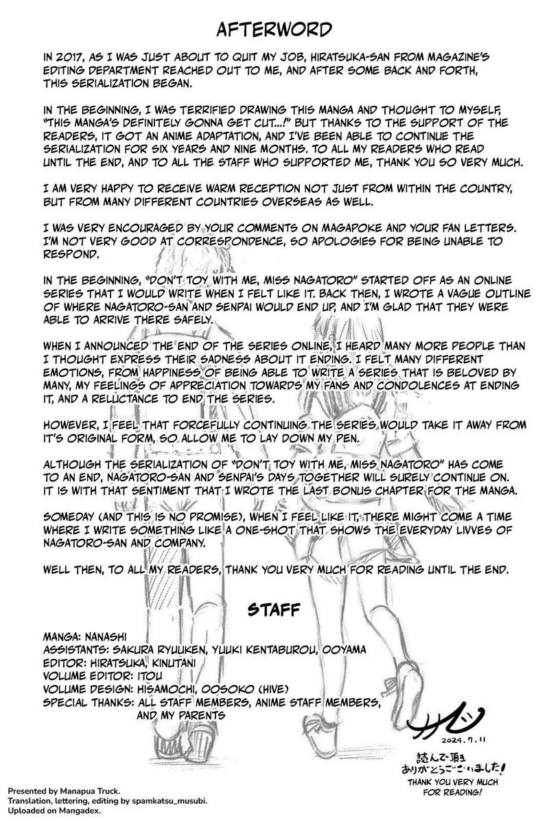 Please Don't Bully Me, Nagatoro Chapter 154.5 page 14