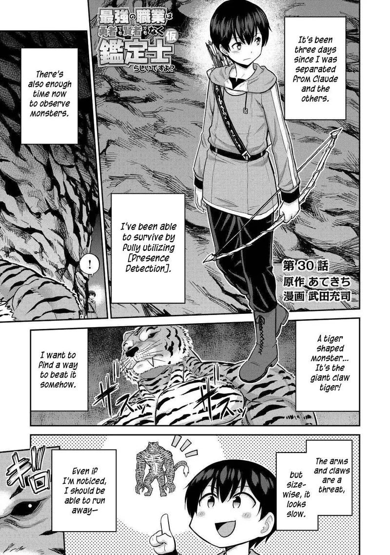 Saikyou no Shokugyou wa Yuusha demo Kenja demo naku Kanteishi (Kari) rashii desu yo? Chapter 30 page 1