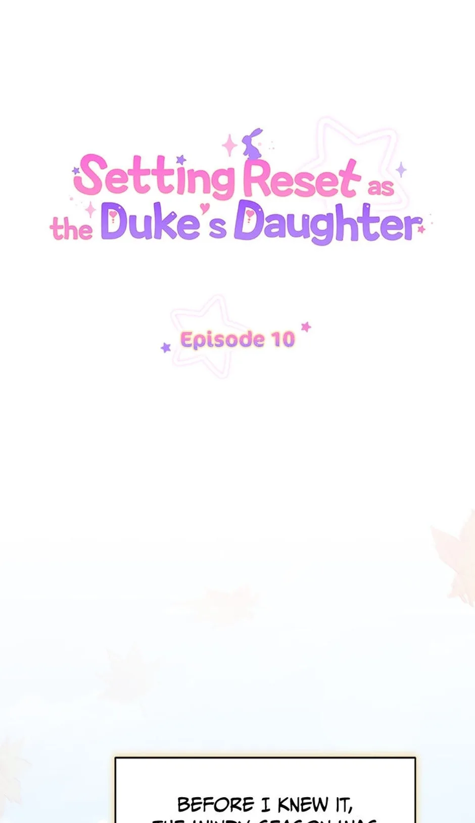 Setting Reset as the Duke's Daughter Chapter 10 page 1