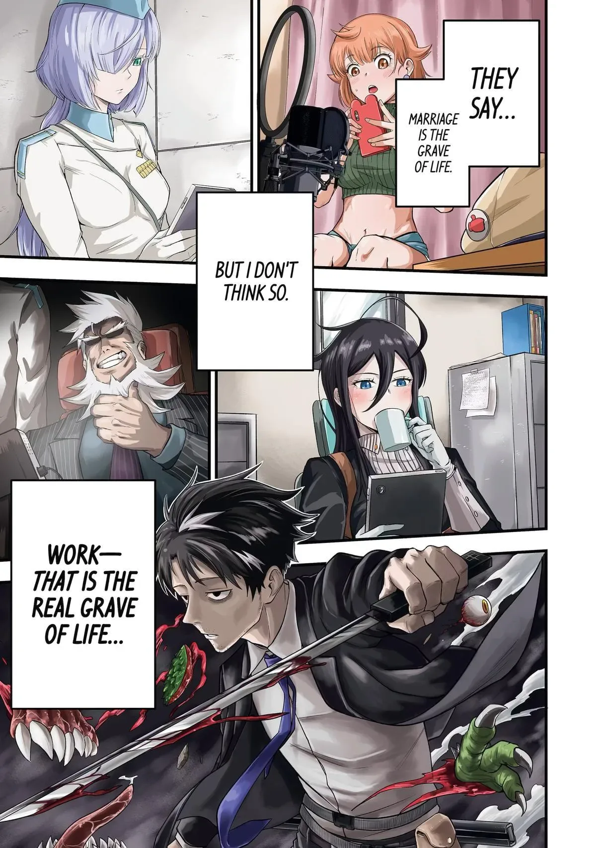 Shachiku Kensei, Haishinsha ni Naru: Black Guild Kaishain, Ukkari Kaisha-you Kaisen de S-kyuu Monster o Aite ni Musou Suru Tokoro o Zenkoku Haishin Shiteshimau Chapter 1 page 1