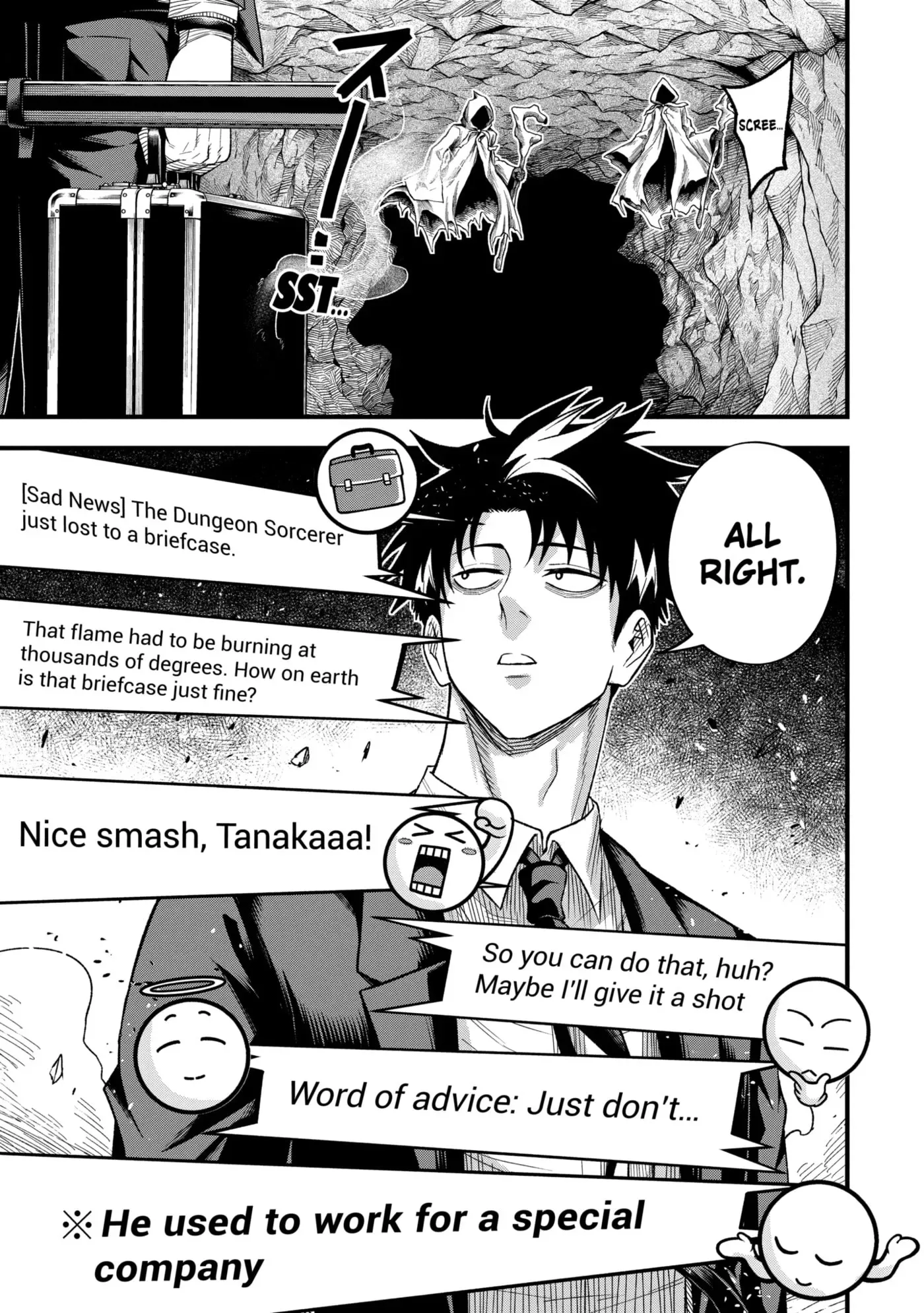 Shachiku Kensei, Haishinsha ni Naru: Black Guild Kaishain, Ukkari Kaisha-you Kaisen de S-kyuu Monster o Aite ni Musou Suru Tokoro o Zenkoku Haishin Shiteshimau Chapter 10.1 page 1