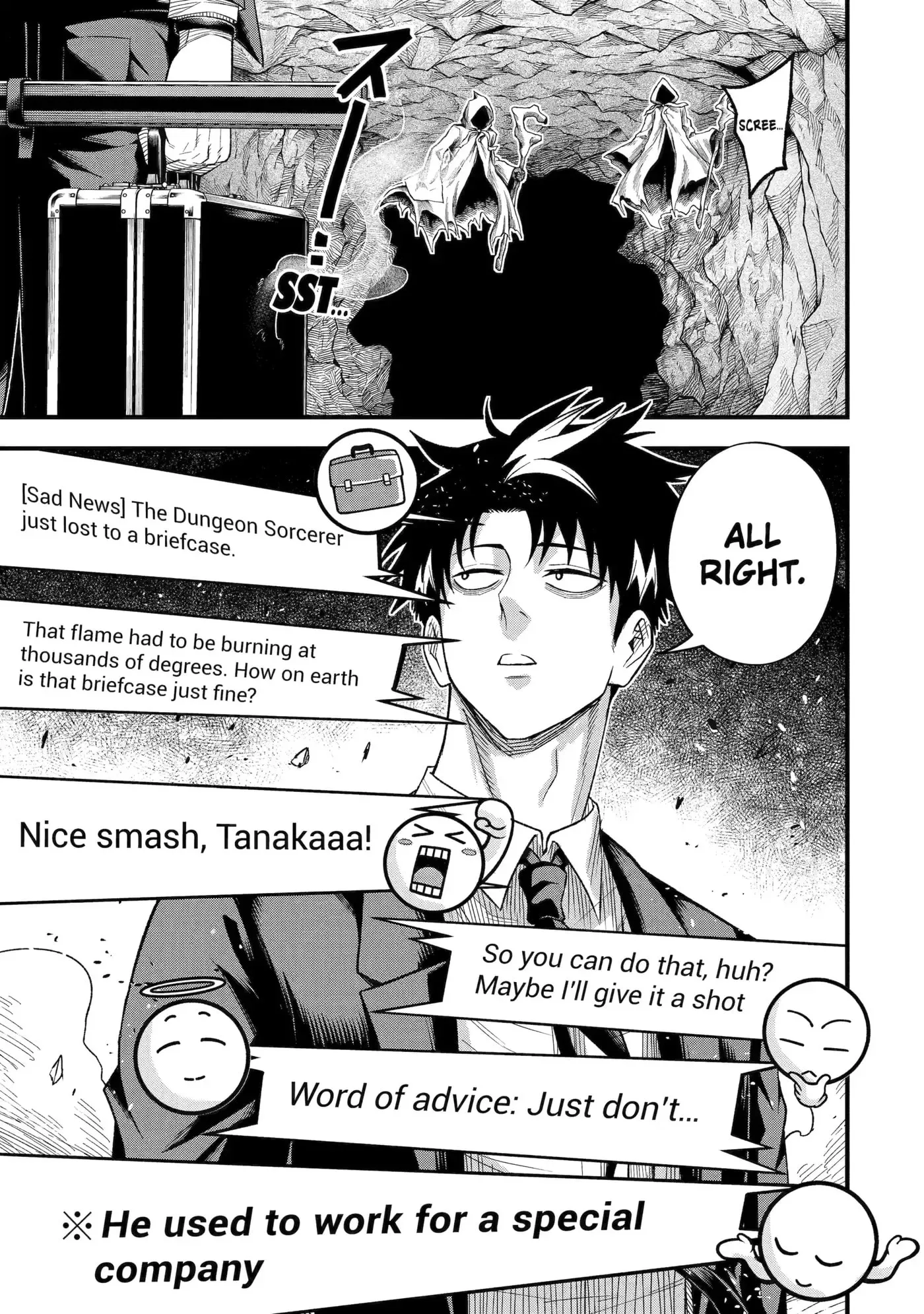 Shachiku Kensei, Haishinsha ni Naru: Black Guild Kaishain, Ukkari Kaisha-you Kaisen de S-kyuu Monster o Aite ni Musou Suru Tokoro o Zenkoku Haishin Shiteshimau Chapter 10 page 1
