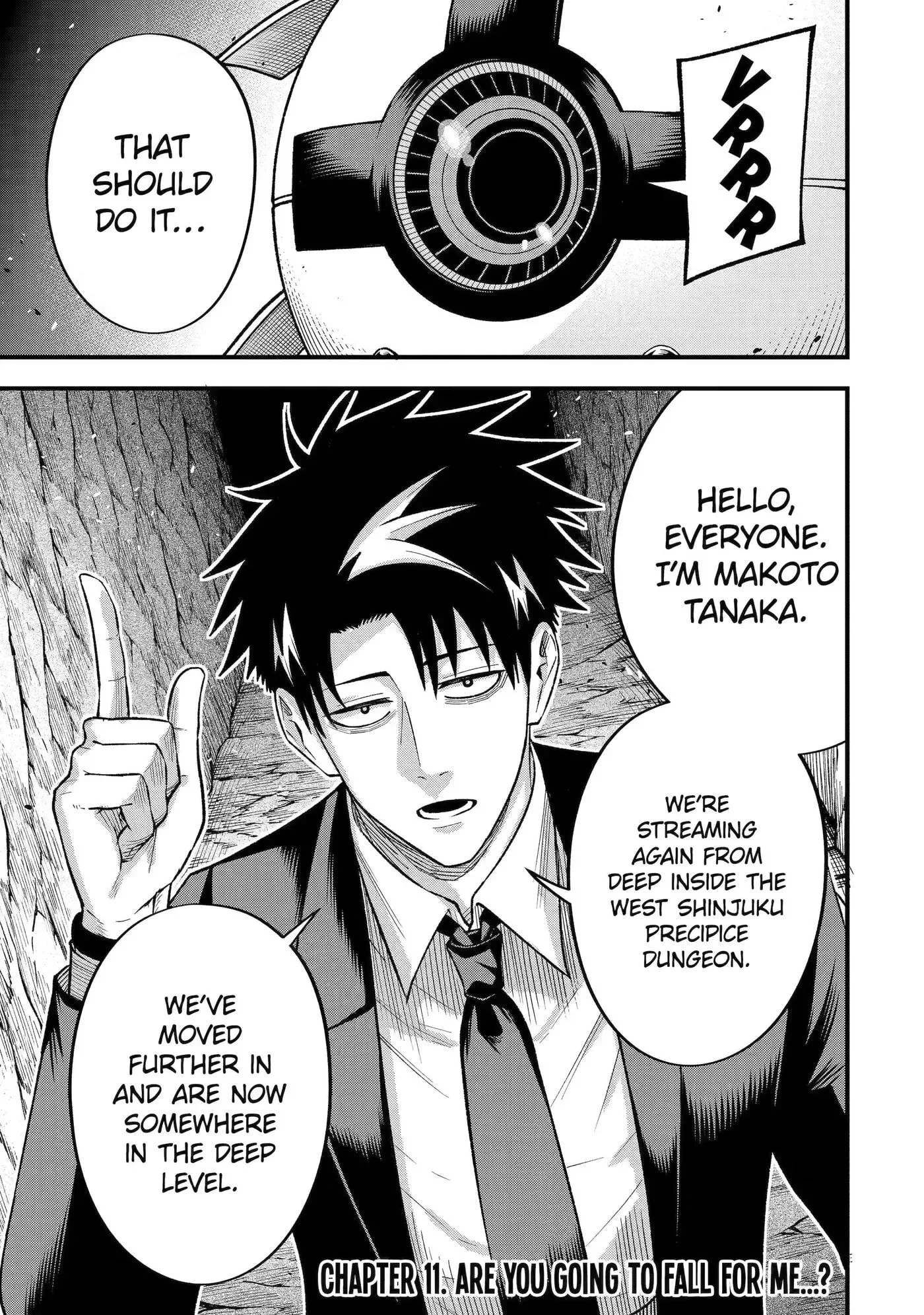 Shachiku Kensei, Haishinsha ni Naru: Black Guild Kaishain, Ukkari Kaisha-you Kaisen de S-kyuu Monster o Aite ni Musou Suru Tokoro o Zenkoku Haishin Shiteshimau Chapter 11 page 1