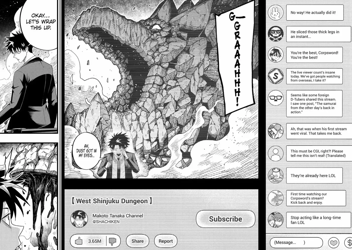 Shachiku Kensei, Haishinsha ni Naru: Black Guild Kaishain, Ukkari Kaisha-you Kaisen de S-kyuu Monster o Aite ni Musou Suru Tokoro o Zenkoku Haishin Shiteshimau Chapter 13 page 8