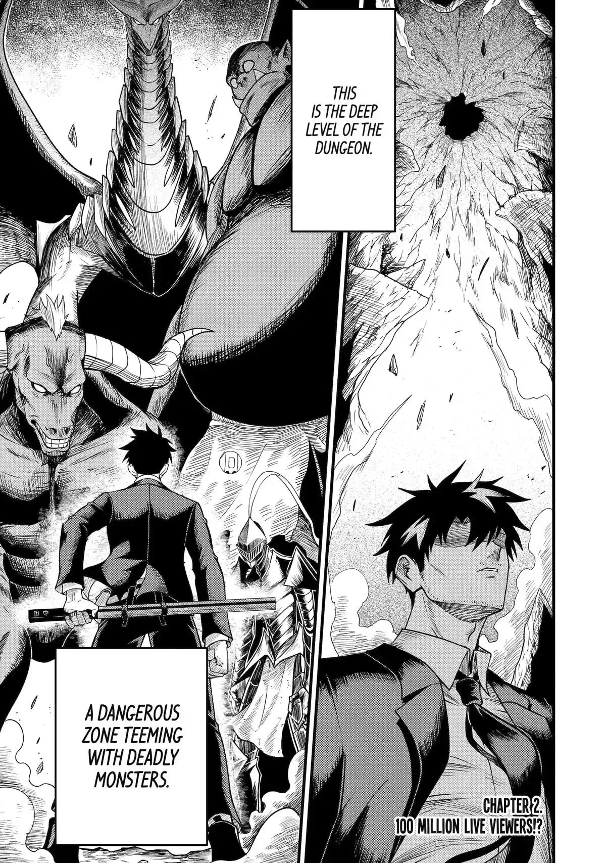 Shachiku Kensei, Haishinsha ni Naru: Black Guild Kaishain, Ukkari Kaisha-you Kaisen de S-kyuu Monster o Aite ni Musou Suru Tokoro o Zenkoku Haishin Shiteshimau Chapter 2 page 1