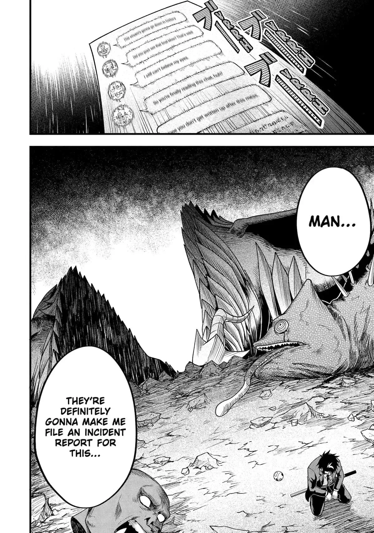 Shachiku Kensei, Haishinsha ni Naru: Black Guild Kaishain, Ukkari Kaisha-you Kaisen de S-kyuu Monster o Aite ni Musou Suru Tokoro o Zenkoku Haishin Shiteshimau Chapter 2 page 42