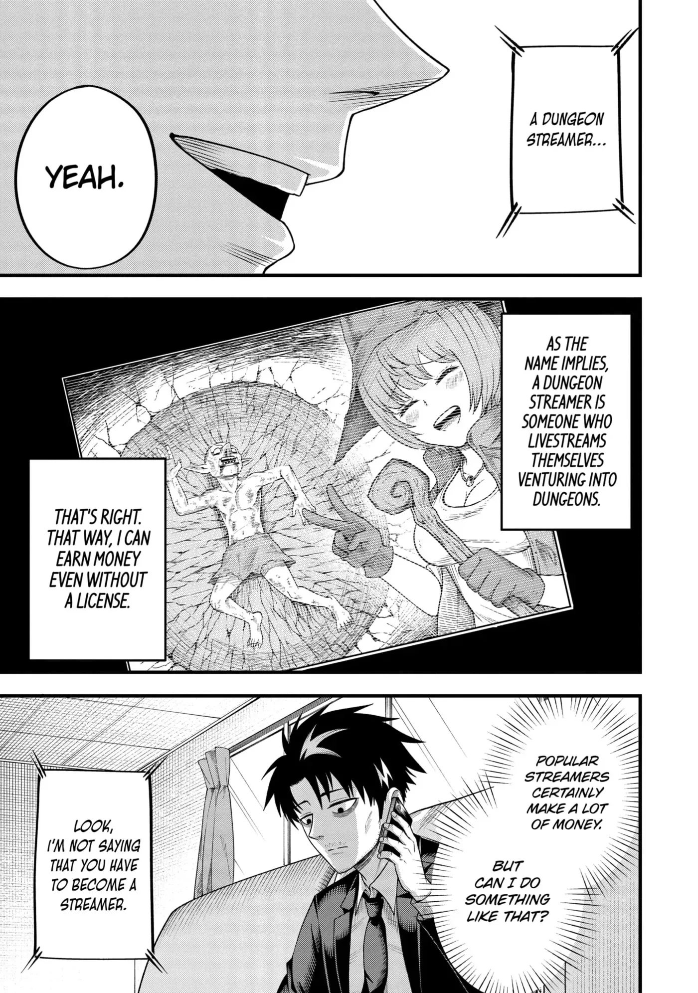Shachiku Kensei, Haishinsha ni Naru: Black Guild Kaishain, Ukkari Kaisha-you Kaisen de S-kyuu Monster o Aite ni Musou Suru Tokoro o Zenkoku Haishin Shiteshimau Chapter 3.2 page 7