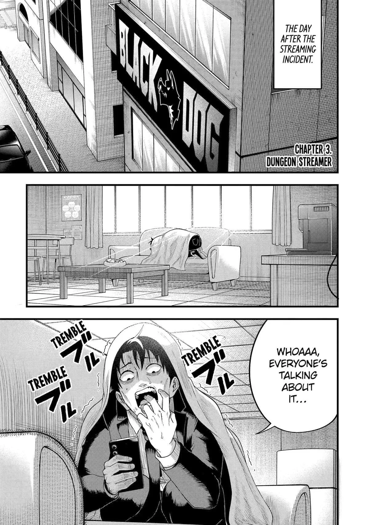 Shachiku Kensei, Haishinsha ni Naru: Black Guild Kaishain, Ukkari Kaisha-you Kaisen de S-kyuu Monster o Aite ni Musou Suru Tokoro o Zenkoku Haishin Shiteshimau Chapter 3 page 1