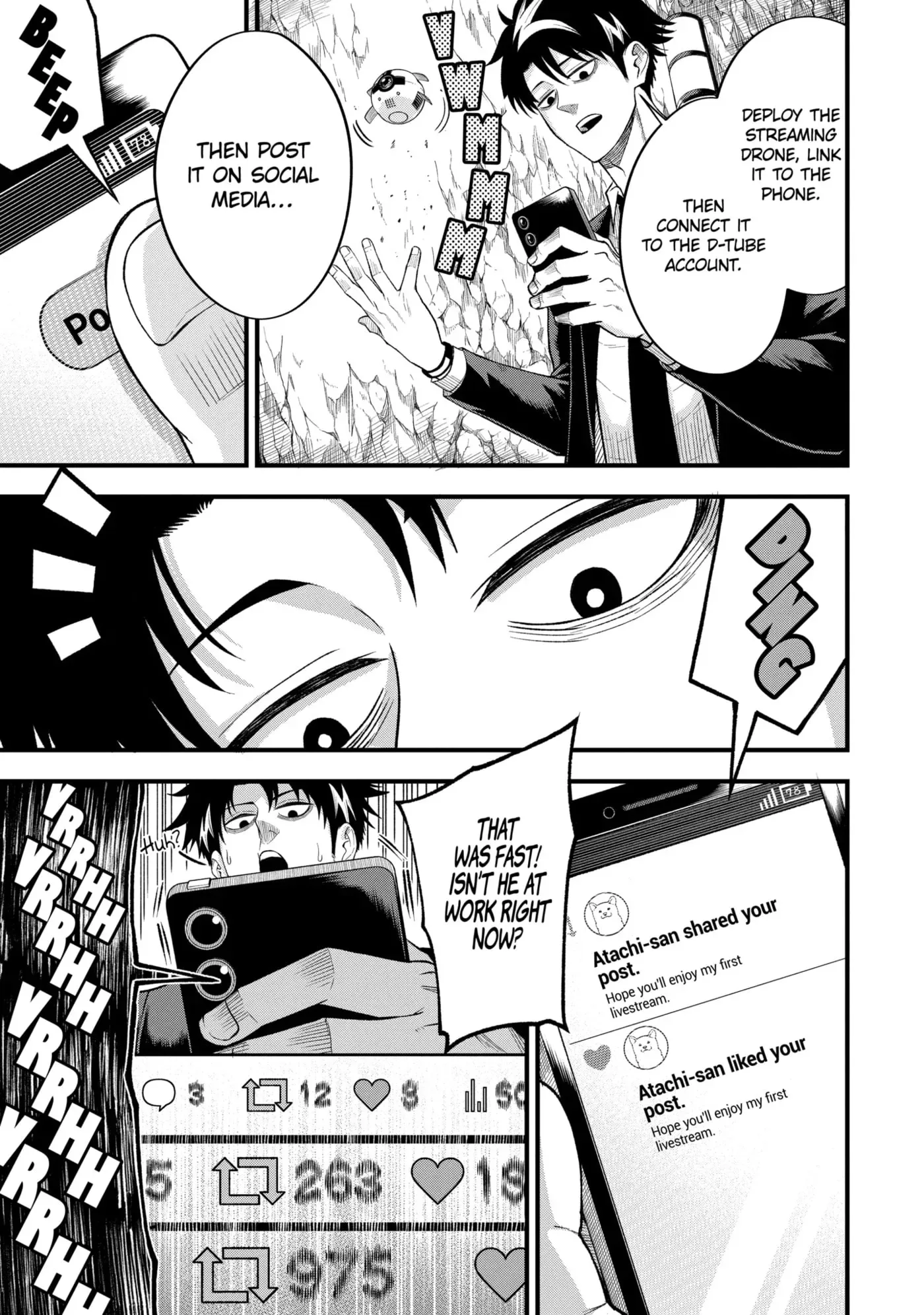 Shachiku Kensei, Haishinsha ni Naru: Black Guild Kaishain, Ukkari Kaisha-you Kaisen de S-kyuu Monster o Aite ni Musou Suru Tokoro o Zenkoku Haishin Shiteshimau Chapter 6.3 page 1