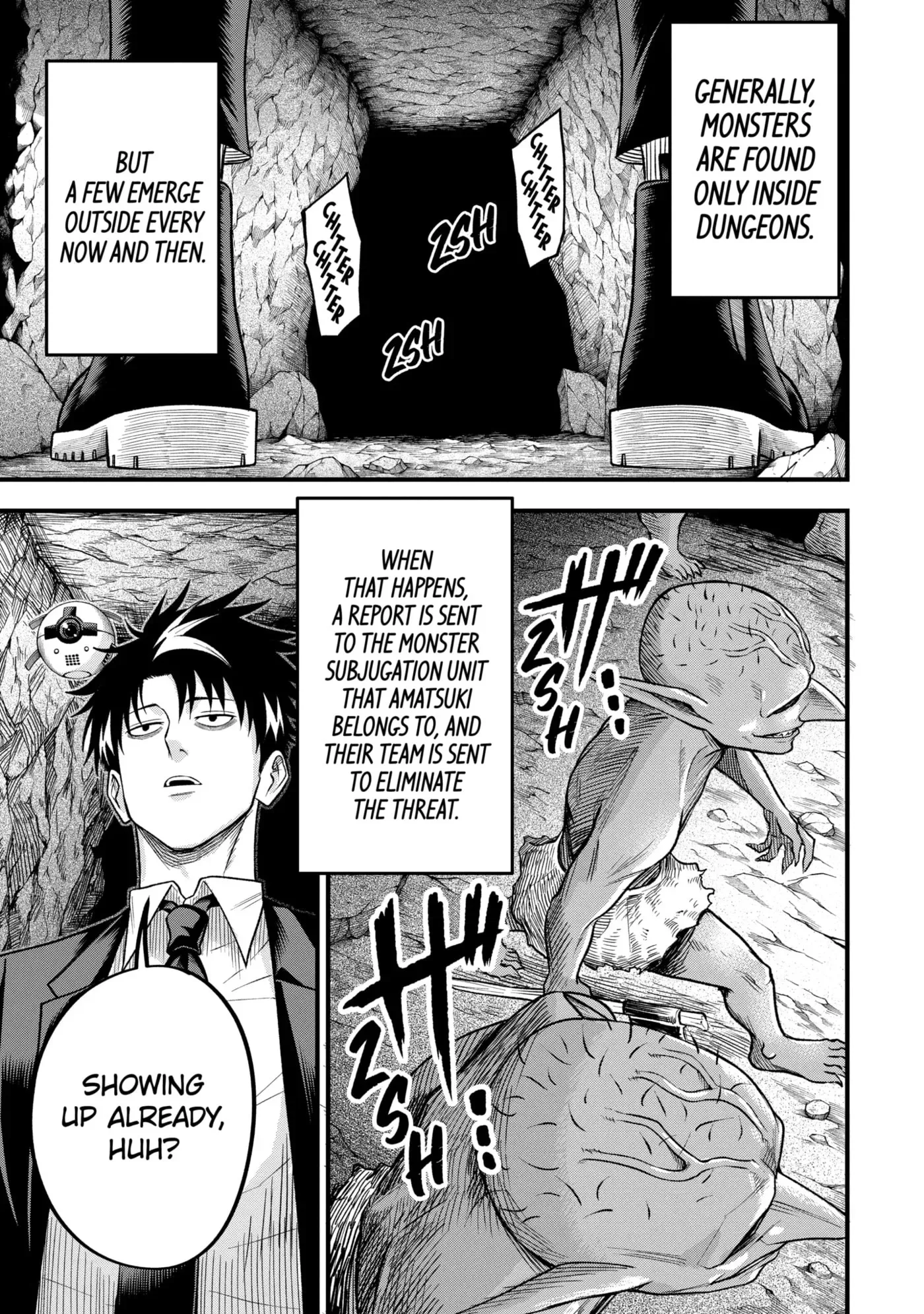 Shachiku Kensei, Haishinsha ni Naru: Black Guild Kaishain, Ukkari Kaisha-you Kaisen de S-kyuu Monster o Aite ni Musou Suru Tokoro o Zenkoku Haishin Shiteshimau Chapter 7.1 page 3