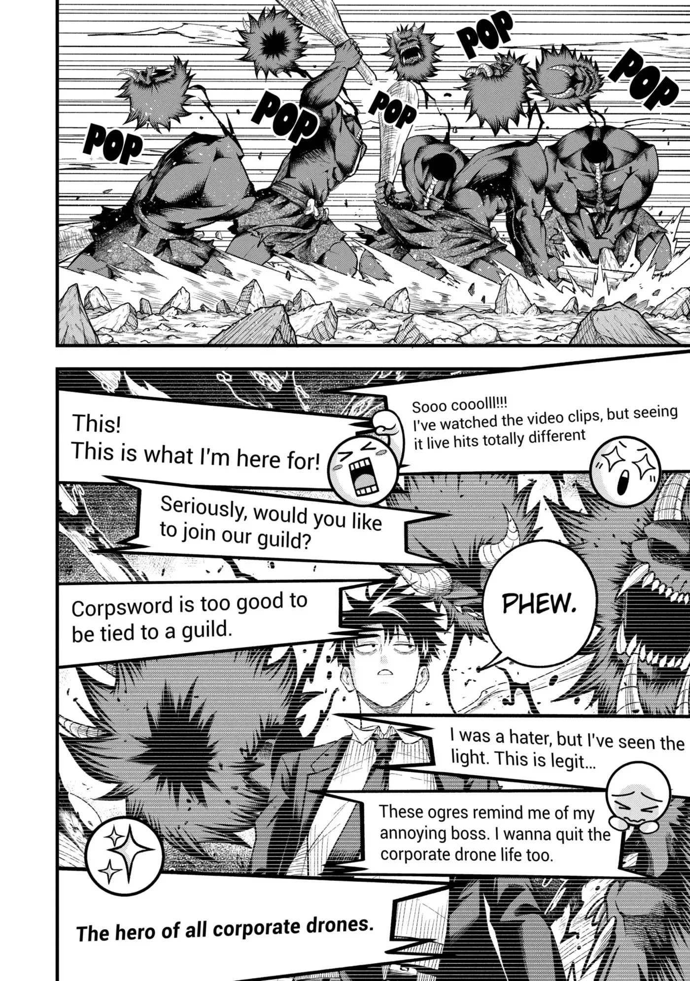 Shachiku Kensei, Haishinsha ni Naru: Black Guild Kaishain, Ukkari Kaisha-you Kaisen de S-kyuu Monster o Aite ni Musou Suru Tokoro o Zenkoku Haishin Shiteshimau Chapter 8.3 page 1