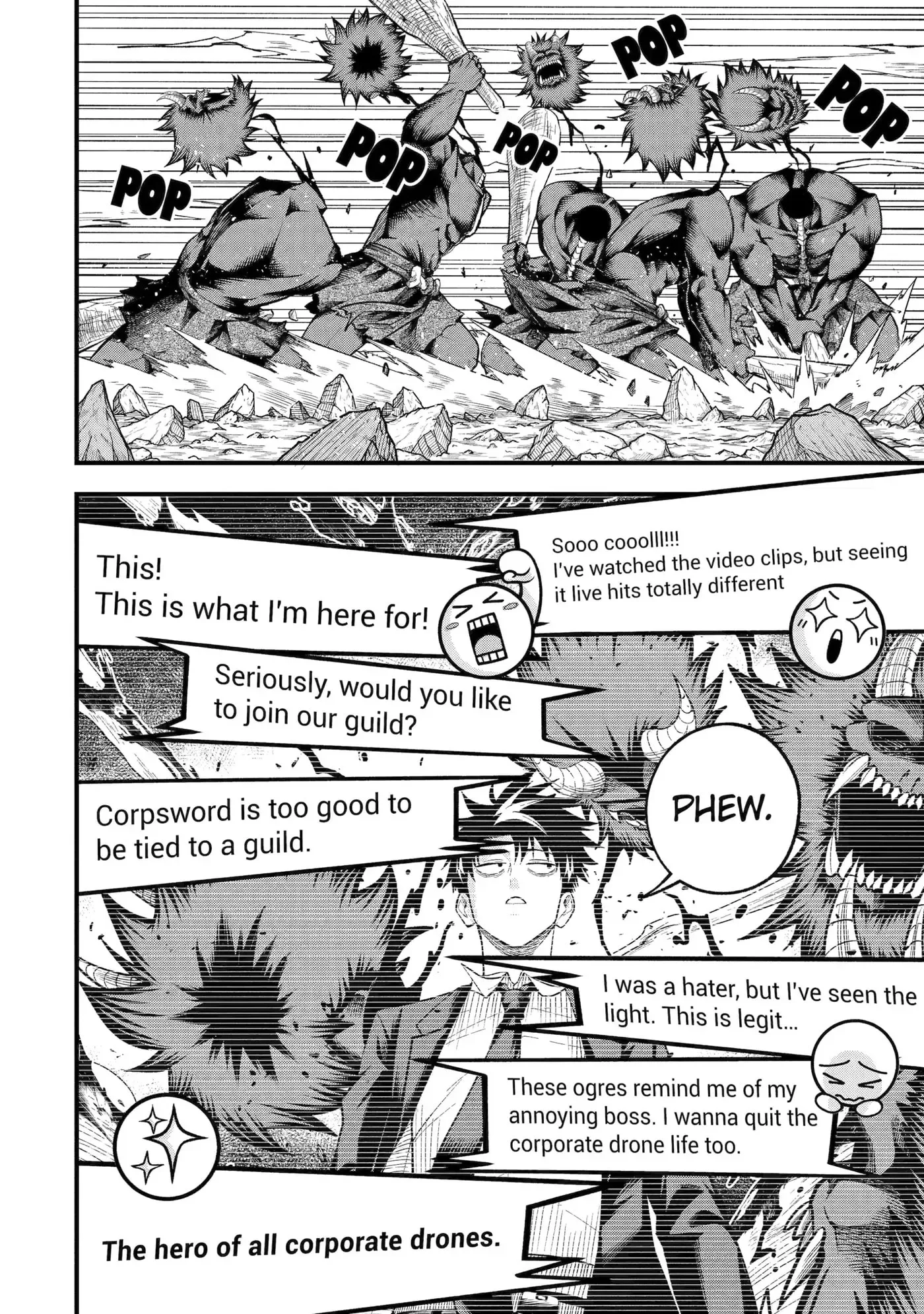 Shachiku Kensei, Haishinsha ni Naru: Black Guild Kaishain, Ukkari Kaisha-you Kaisen de S-kyuu Monster o Aite ni Musou Suru Tokoro o Zenkoku Haishin Shiteshimau Chapter 8 page 33