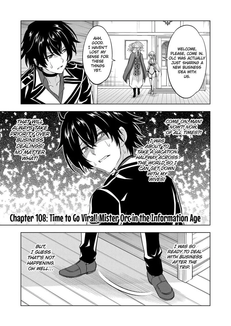 Shijou Saikyou Orc-san no Tanoshii Tanetsuke Harem Zukuri Chapter 108 page 1