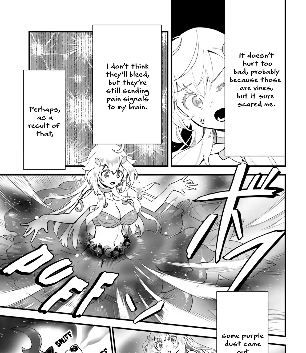 Shokubutsu Monster Musume Nikki ~Seijo datta Watashi ga Uragirareta Hate ni Aruraune ni Tensei Shite Shimatta node, kore kara wa Kougousei wo Shinagara Shizuka ni Shokubutsu Life wo Sugoshimasu~ Chapter 1 page 43