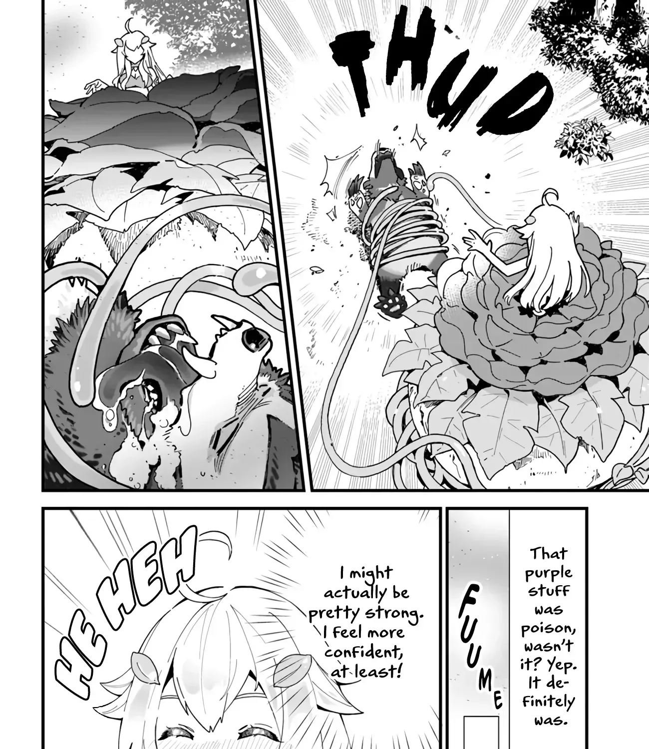 Shokubutsu Monster Musume Nikki ~Seijo datta Watashi ga Uragirareta Hate ni Aruraune ni Tensei Shite Shimatta node, kore kara wa Kougousei wo Shinagara Shizuka ni Shokubutsu Life wo Sugoshimasu~ Chapter 1 page 45