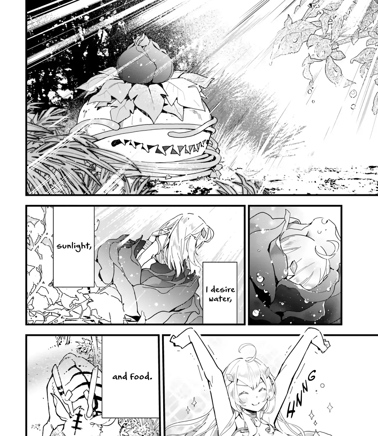Shokubutsu Monster Musume Nikki ~Seijo datta Watashi ga Uragirareta Hate ni Aruraune ni Tensei Shite Shimatta node, kore kara wa Kougousei wo Shinagara Shizuka ni Shokubutsu Life wo Sugoshimasu~ Chapter 1 page 57