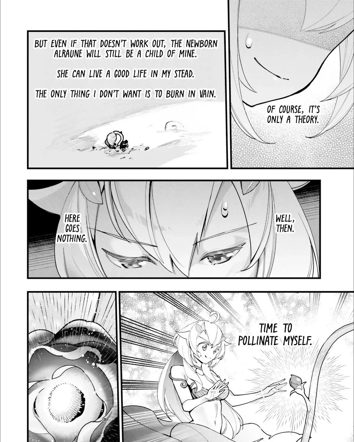 Shokubutsu Monster Musume Nikki ~Seijo datta Watashi ga Uragirareta Hate ni Aruraune ni Tensei Shite Shimatta node, kore kara wa Kougousei wo Shinagara Shizuka ni Shokubutsu Life wo Sugoshimasu~ Chapter 14 page 45