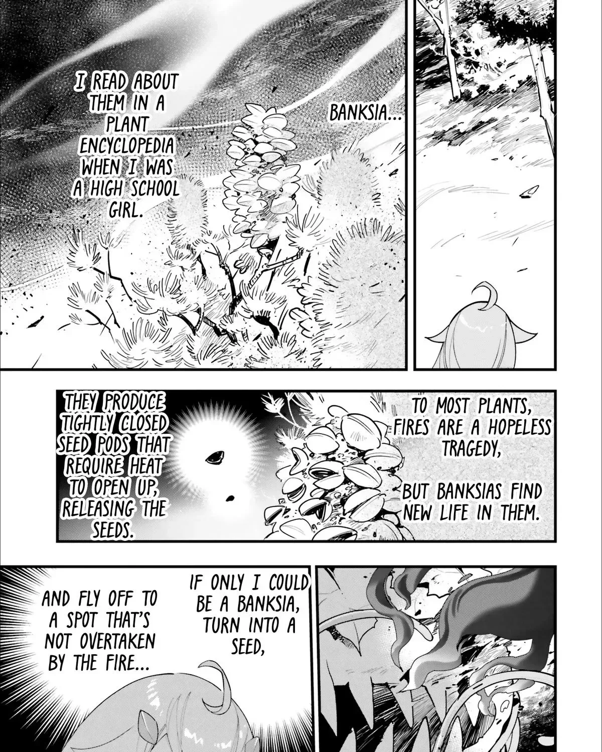 Shokubutsu Monster Musume Nikki ~Seijo datta Watashi ga Uragirareta Hate ni Aruraune ni Tensei Shite Shimatta node, kore kara wa Kougousei wo Shinagara Shizuka ni Shokubutsu Life wo Sugoshimasu~ Chapter 14 page 39