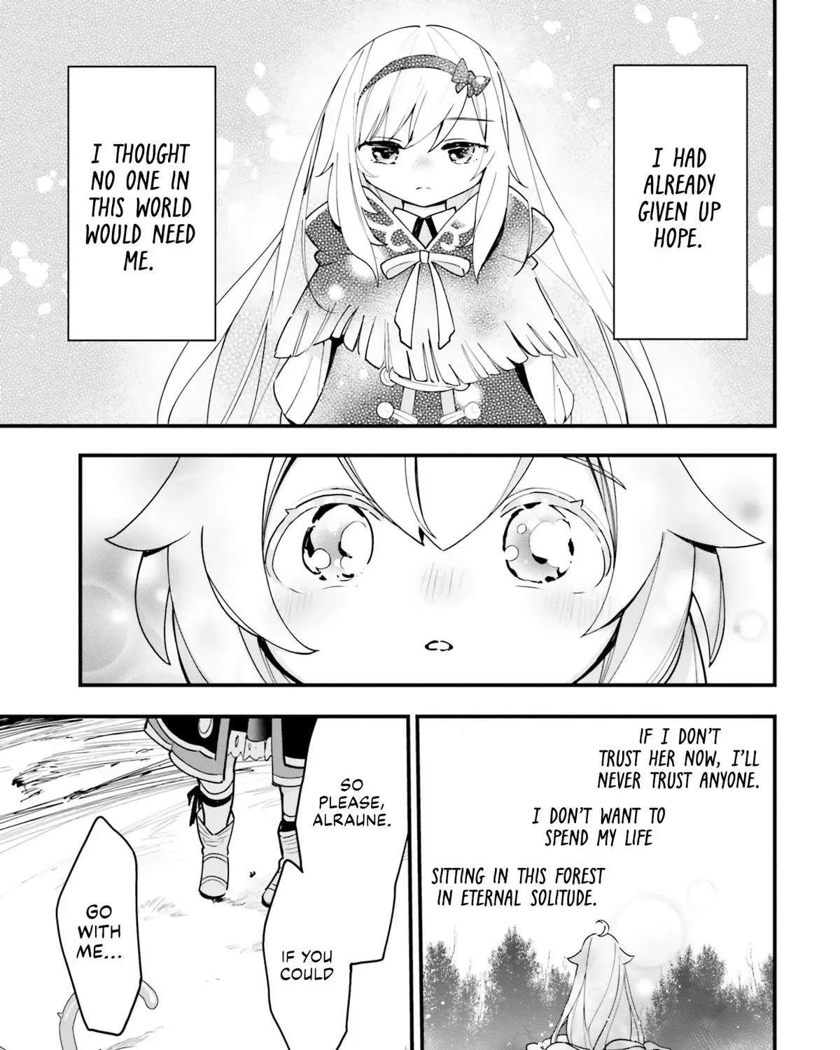 Shokubutsu Monster Musume Nikki ~Seijo datta Watashi ga Uragirareta Hate ni Aruraune ni Tensei Shite Shimatta node, kore kara wa Kougousei wo Shinagara Shizuka ni Shokubutsu Life wo Sugoshimasu~ Chapter 15 page 43