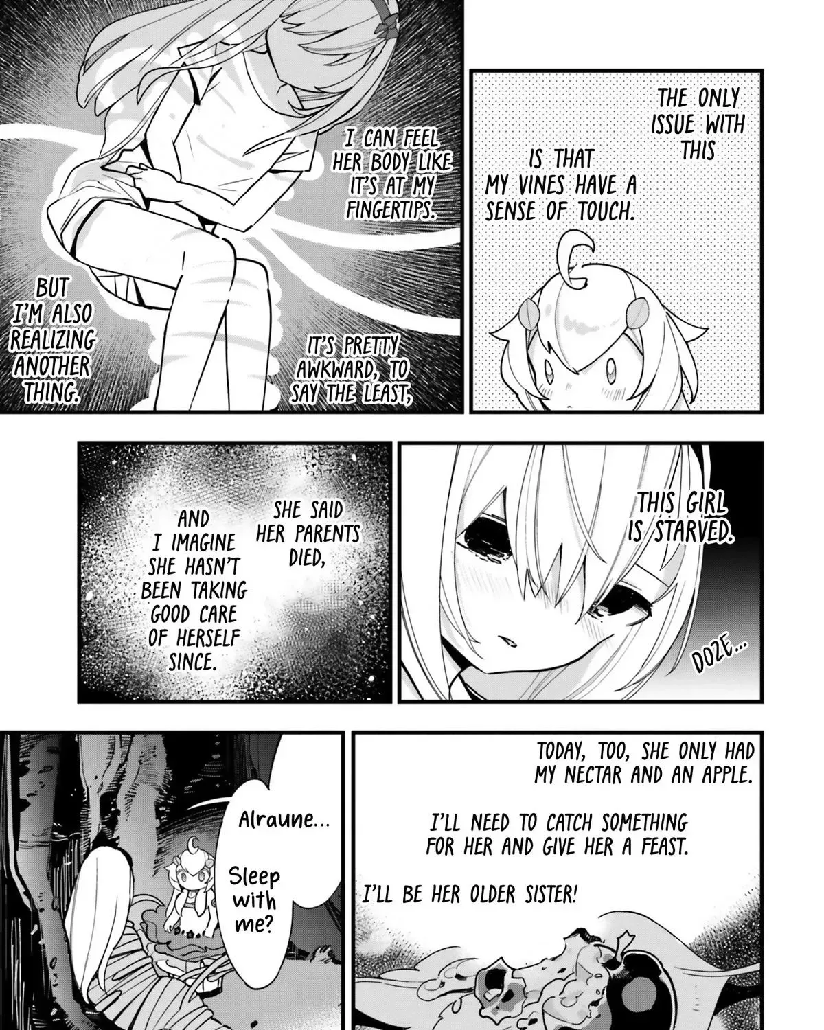 Shokubutsu Monster Musume Nikki ~Seijo datta Watashi ga Uragirareta Hate ni Aruraune ni Tensei Shite Shimatta node, kore kara wa Kougousei wo Shinagara Shizuka ni Shokubutsu Life wo Sugoshimasu~ Chapter 16 page 59