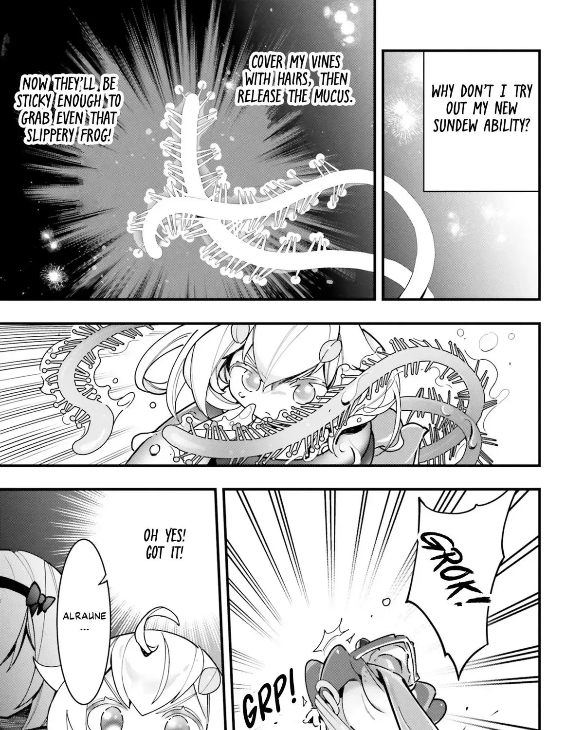 Shokubutsu Monster Musume Nikki ~Seijo datta Watashi ga Uragirareta Hate ni Aruraune ni Tensei Shite Shimatta node, kore kara wa Kougousei wo Shinagara Shizuka ni Shokubutsu Life wo Sugoshimasu~ Chapter 17 page 34