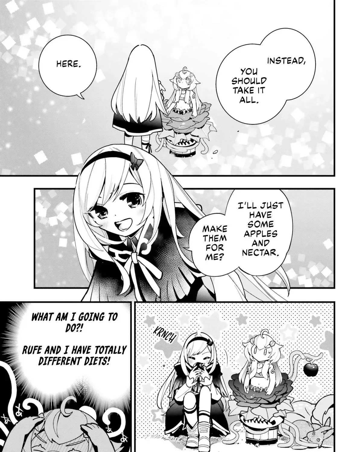 Shokubutsu Monster Musume Nikki ~Seijo datta Watashi ga Uragirareta Hate ni Aruraune ni Tensei Shite Shimatta node, kore kara wa Kougousei wo Shinagara Shizuka ni Shokubutsu Life wo Sugoshimasu~ Chapter 18 page 54