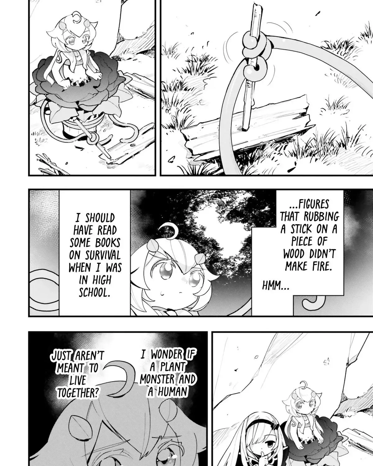 Shokubutsu Monster Musume Nikki ~Seijo datta Watashi ga Uragirareta Hate ni Aruraune ni Tensei Shite Shimatta node, kore kara wa Kougousei wo Shinagara Shizuka ni Shokubutsu Life wo Sugoshimasu~ Chapter 18 page 56