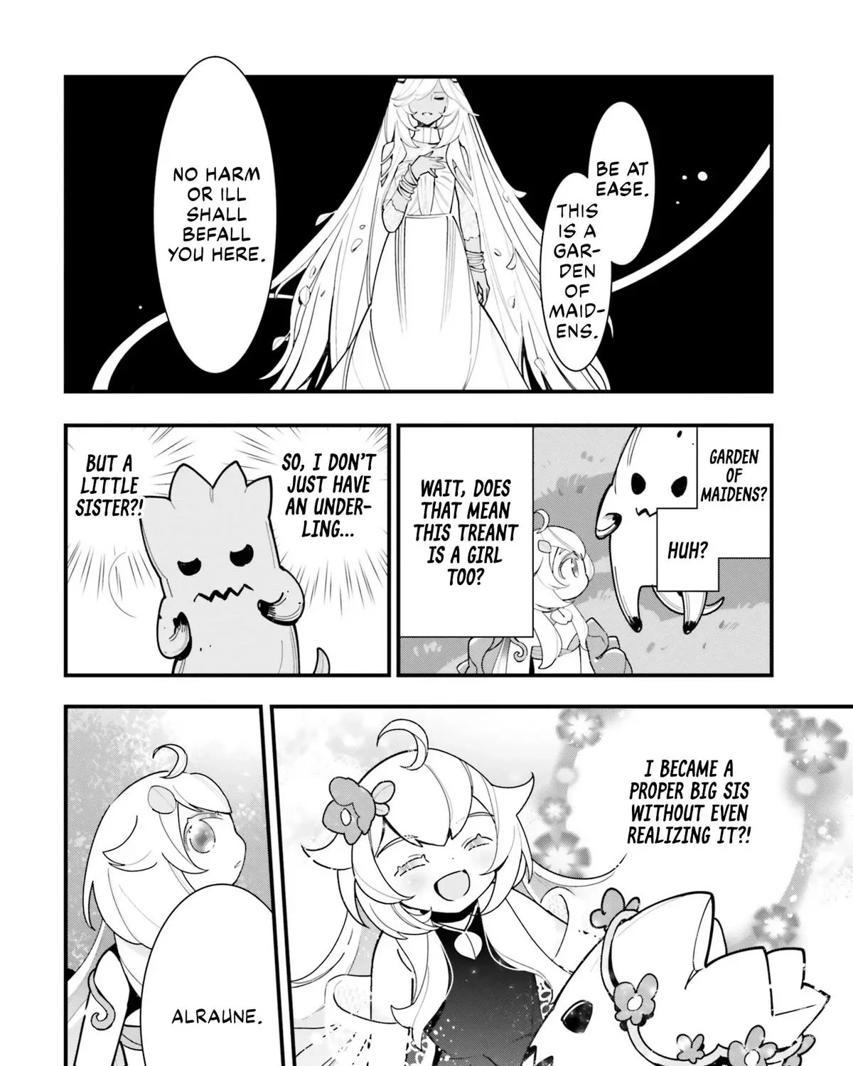 Shokubutsu Monster Musume Nikki ~Seijo datta Watashi ga Uragirareta Hate ni Aruraune ni Tensei Shite Shimatta node, kore kara wa Kougousei wo Shinagara Shizuka ni Shokubutsu Life wo Sugoshimasu~ Chapter 19 page 52