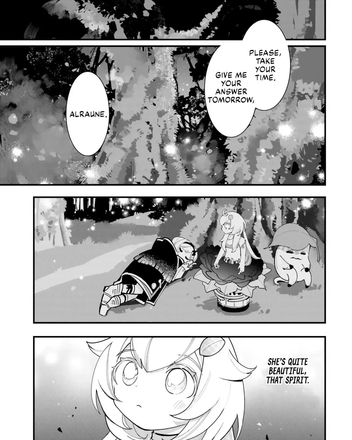 Shokubutsu Monster Musume Nikki ~Seijo datta Watashi ga Uragirareta Hate ni Aruraune ni Tensei Shite Shimatta node, kore kara wa Kougousei wo Shinagara Shizuka ni Shokubutsu Life wo Sugoshimasu~ Chapter 19 page 58