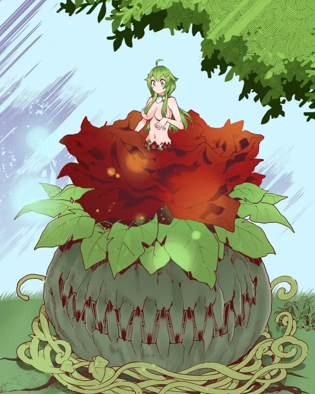 Shokubutsu Monster Musume Nikki ~Seijo datta Watashi ga Uragirareta Hate ni Aruraune ni Tensei Shite Shimatta node, kore kara wa Kougousei wo Shinagara Shizuka ni Shokubutsu Life wo Sugoshimasu~ Chapter 19 page 73