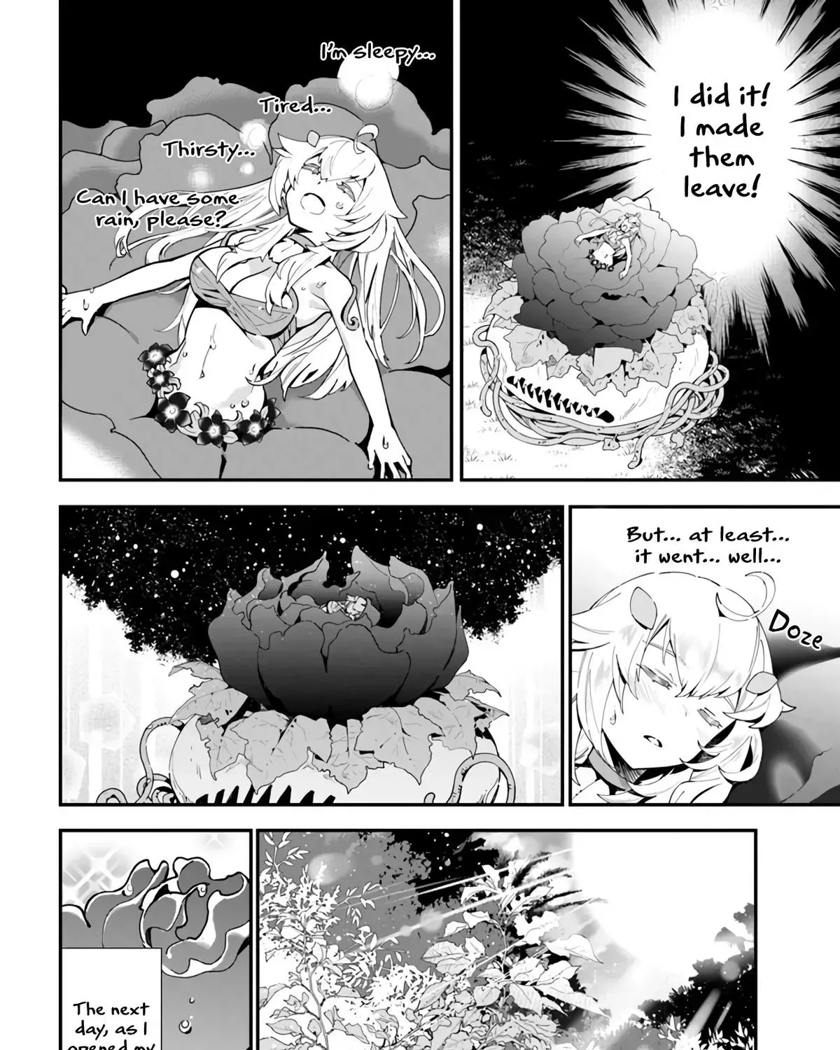 Shokubutsu Monster Musume Nikki ~Seijo datta Watashi ga Uragirareta Hate ni Aruraune ni Tensei Shite Shimatta node, kore kara wa Kougousei wo Shinagara Shizuka ni Shokubutsu Life wo Sugoshimasu~ Chapter 2 page 53